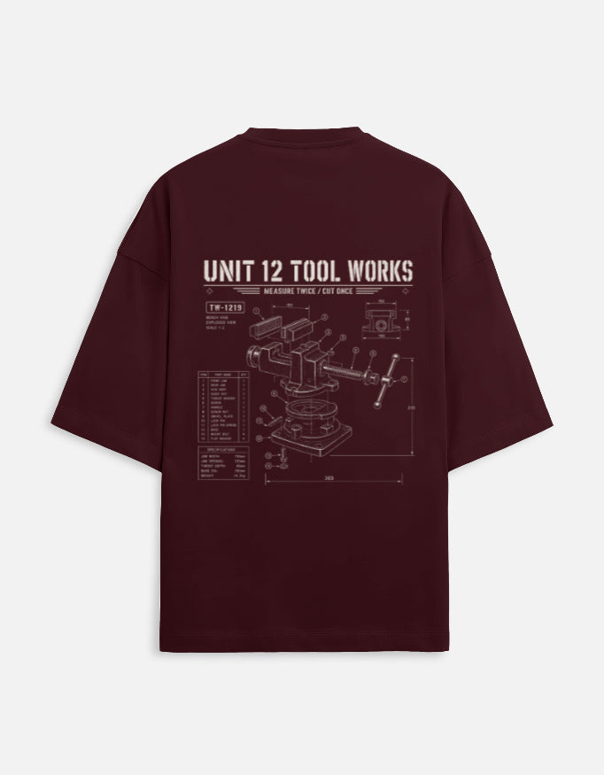 Unit 12 Tool Works Maroon back lay-flat