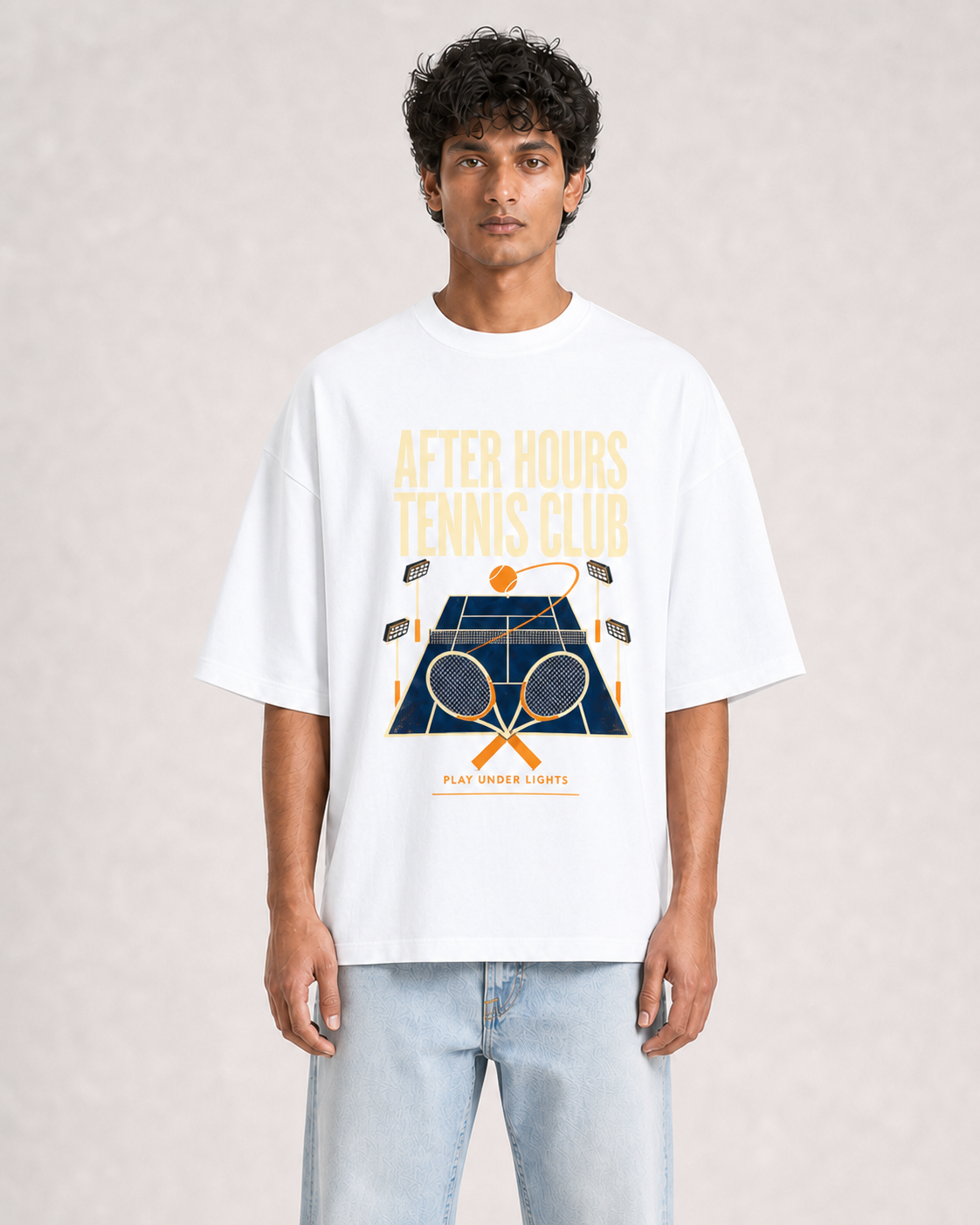 After Hours Tennis Club White model front detail