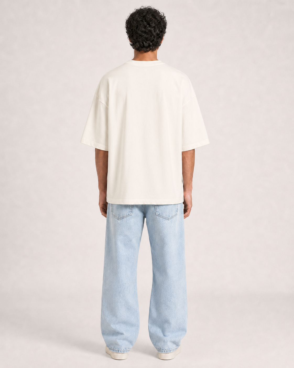 Blue Tile Swim Team Off White model blank back