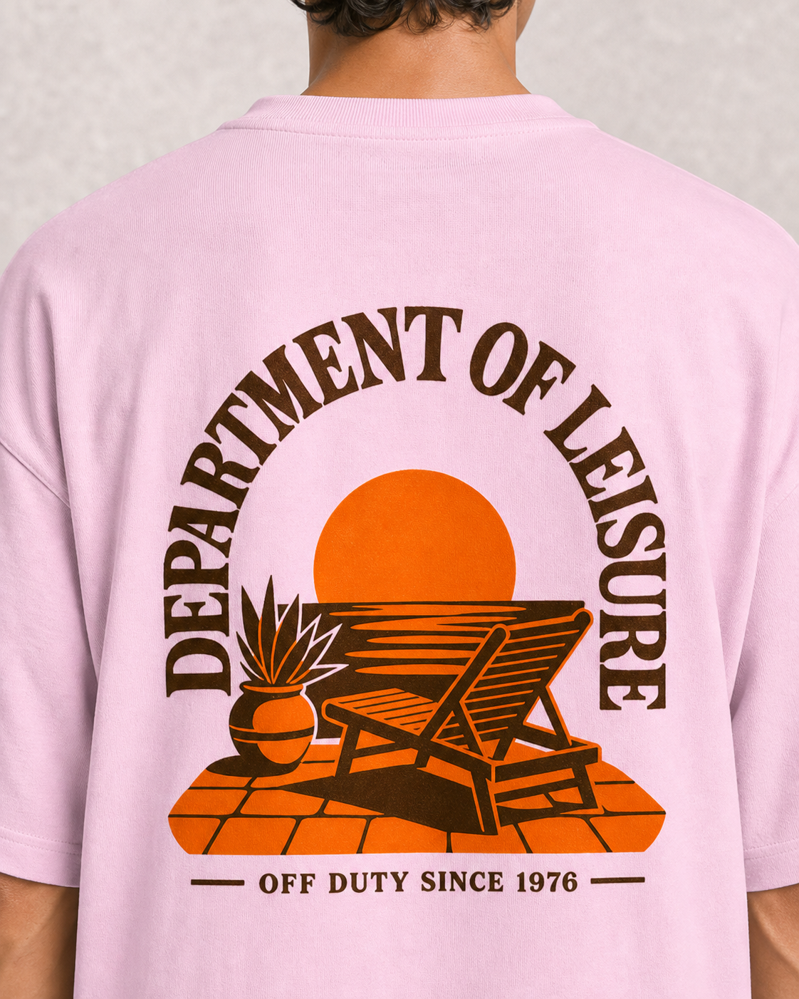 Department of Leisure Light Baby Pink back print close-up