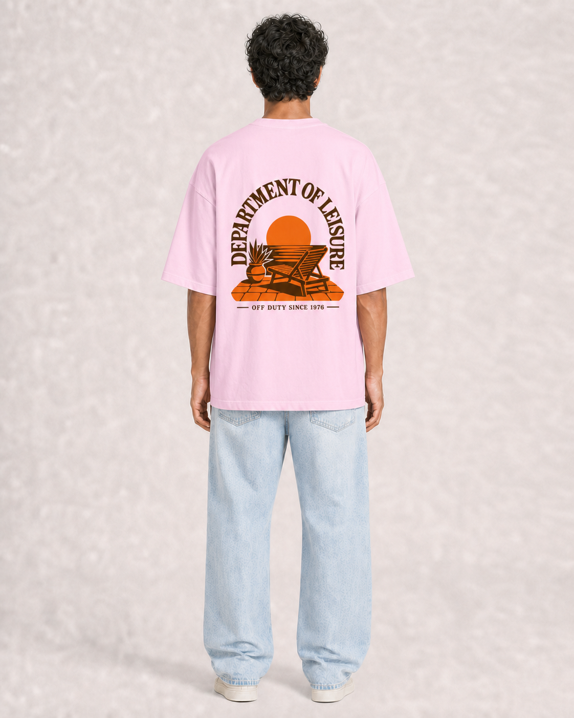 Department of Leisure Light Baby Pink model back print