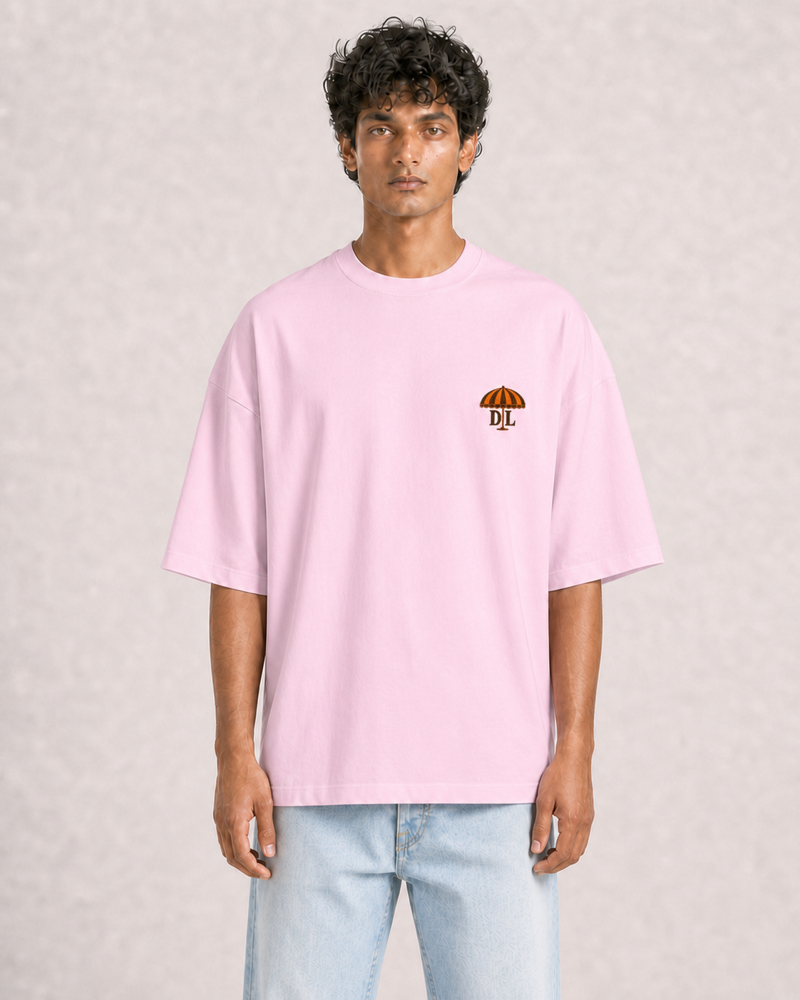 Department of Leisure Light Baby Pink model front pocket detail