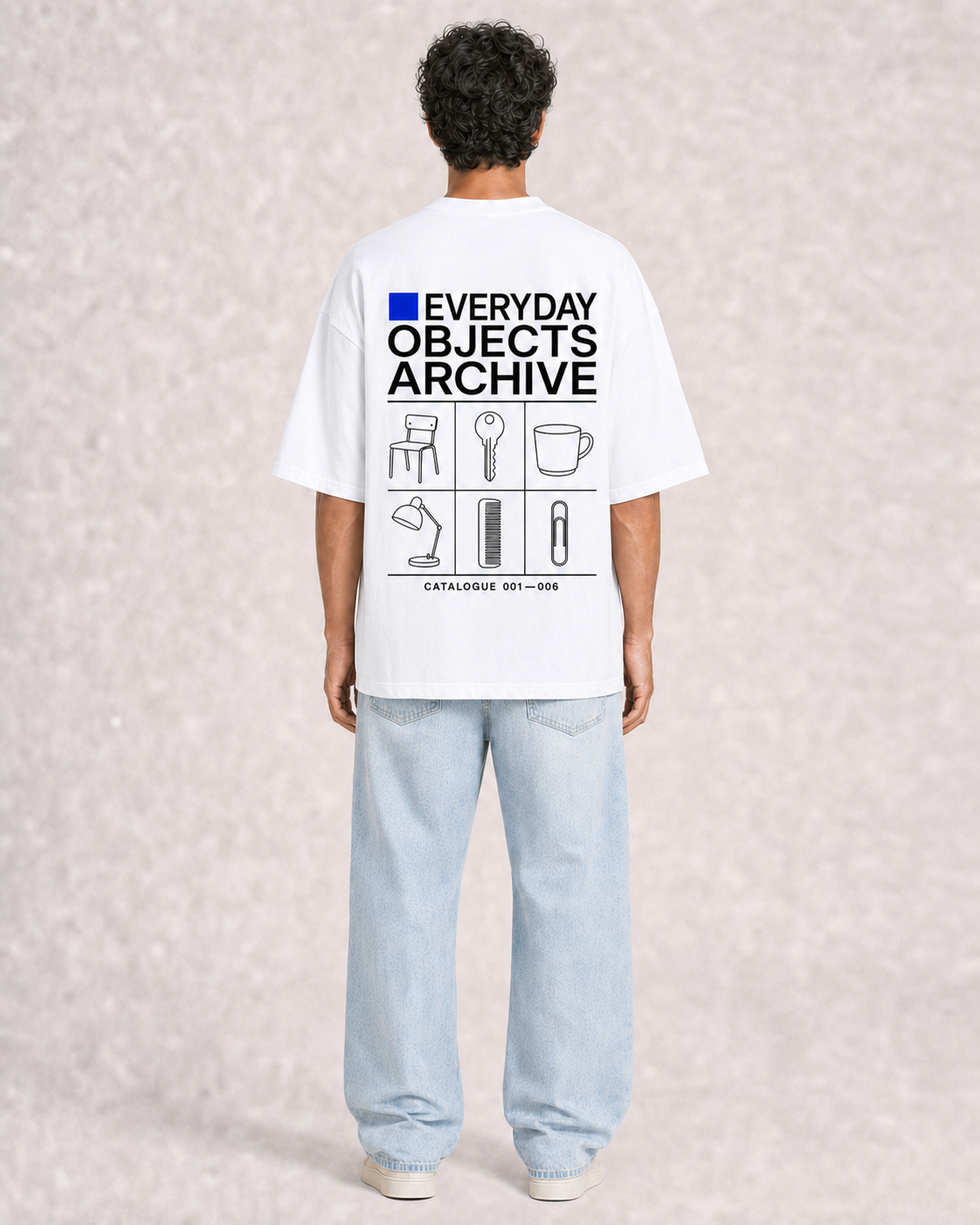 Everyday Objects Archive White model back print