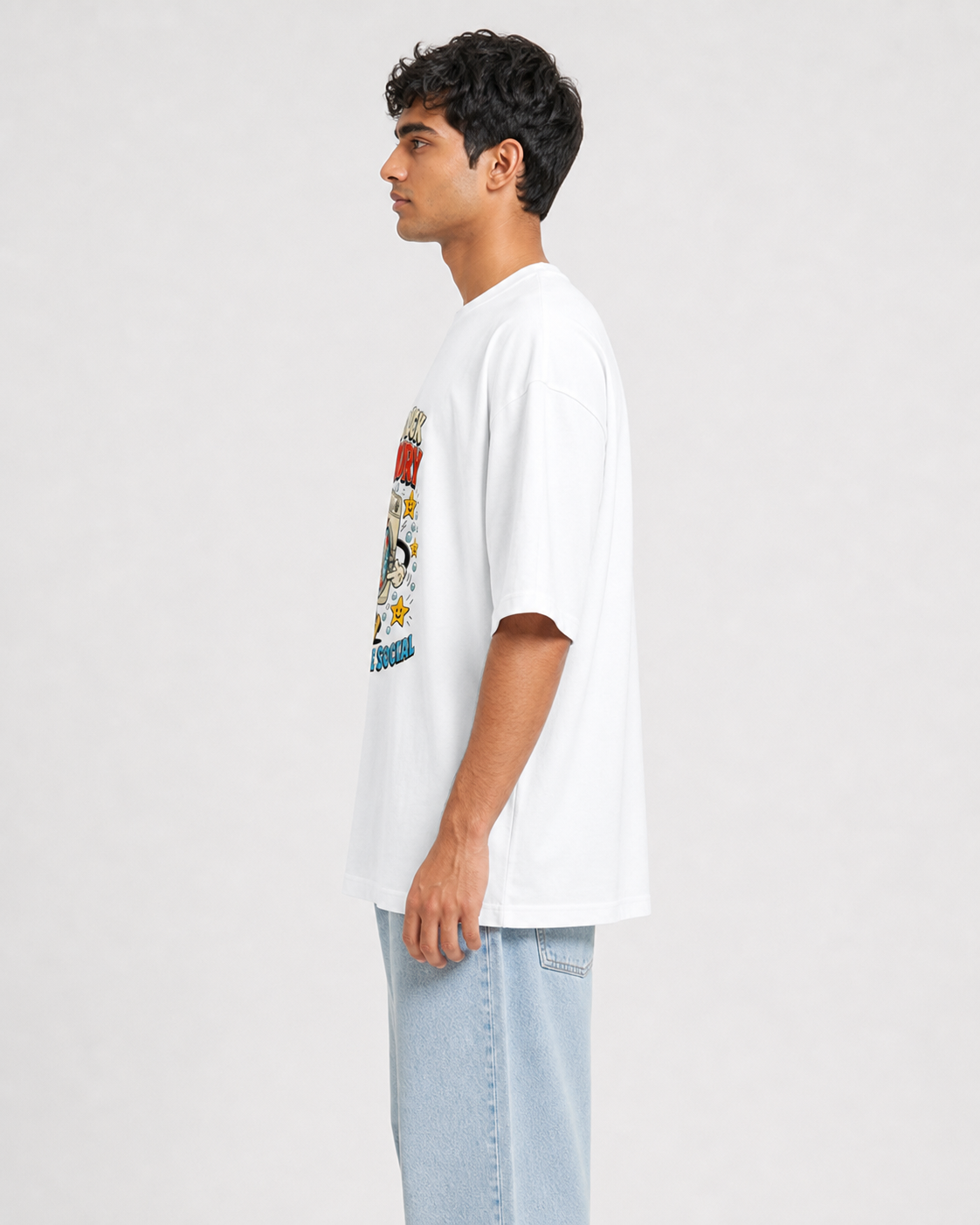 Good Luck Laundry White model side fit