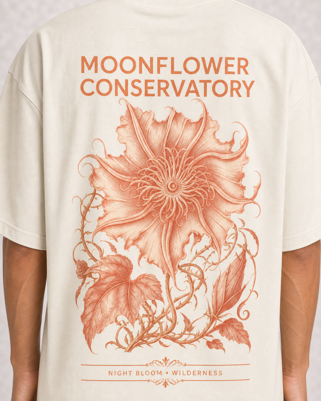 Moonflower Conservatory Off White back print close-up
