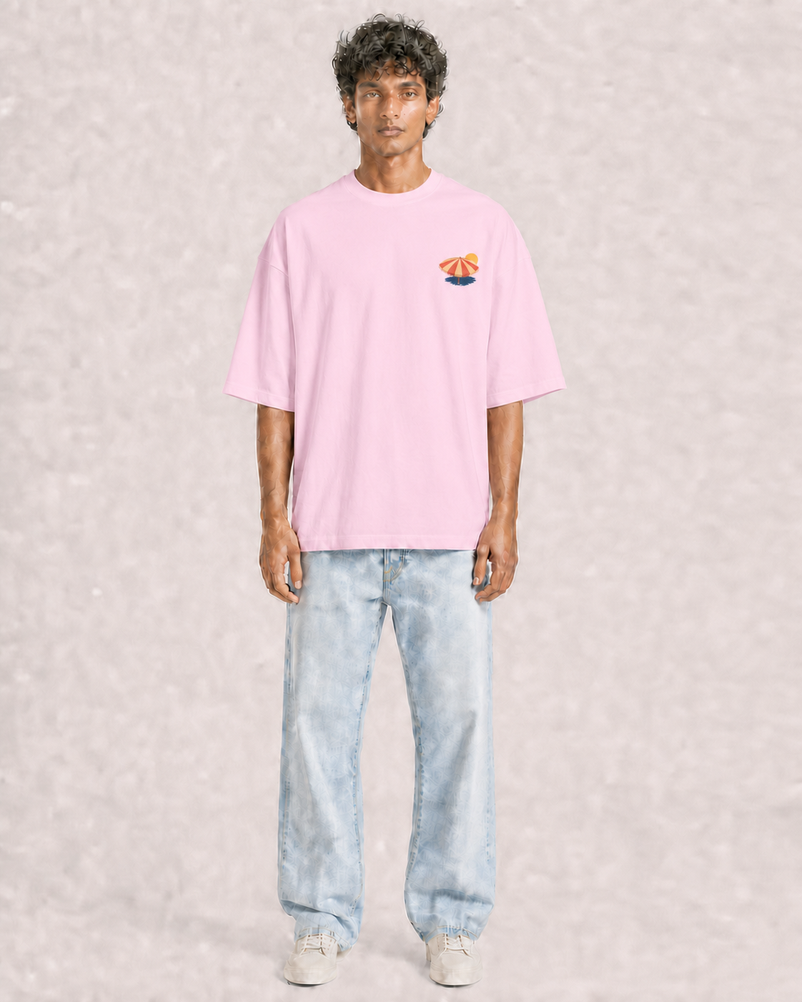 Slow Days Light Baby Pink model front pocket