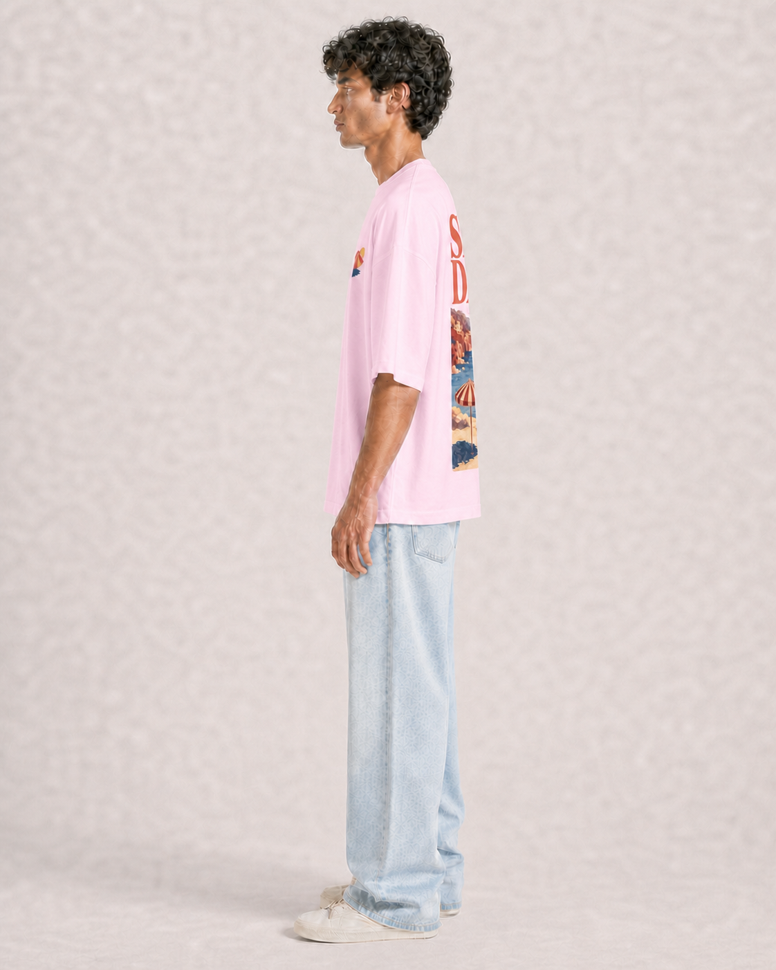 Slow Days Light Baby Pink model side fit