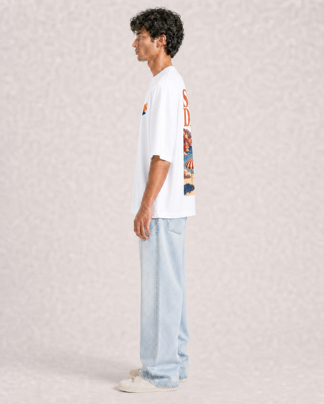 Slow Days White model side fit