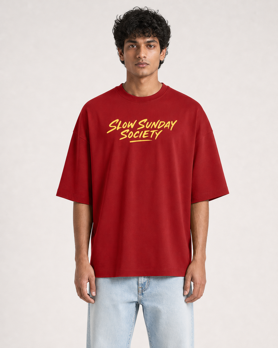 Slow Sunday Society Red model front detail