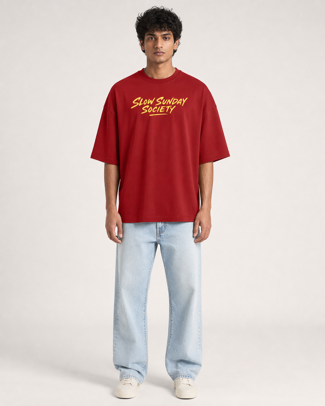 Slow Sunday Society Red model front